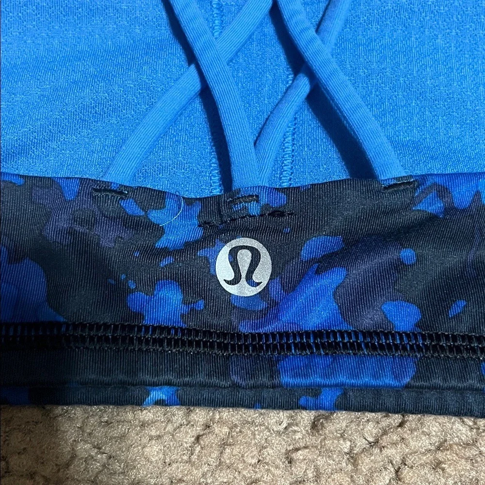 Lululemon Free to Be Sports Bra Strappy Dandy Digie‎ Porcelaine Black 6